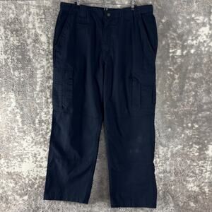 Propper Size 38/32 Cargo Straight Leg Pants Navy Flat Front Button Zip Pocket